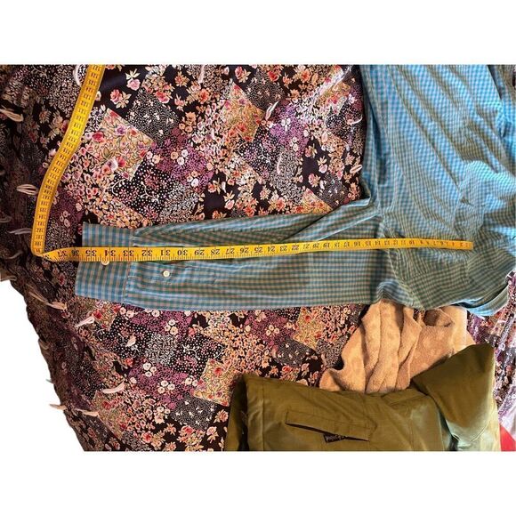 Penguin Mens Blue & Cream Gingham Button Up Long Sleeve Shirt Size XXL - Picture 4 of 12